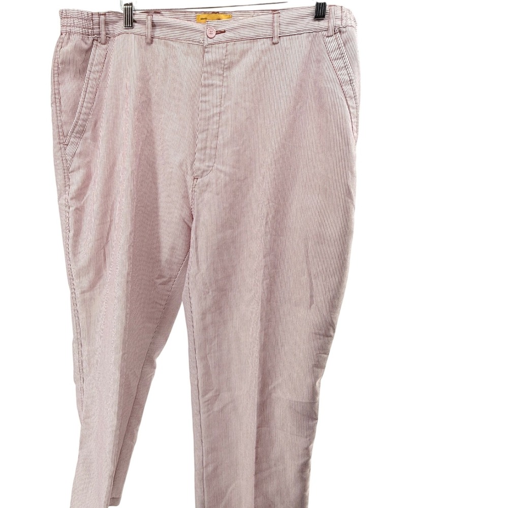 Habands Gold Coast‎ Mens Red White Stripe Elastic Waist Pants Size 44S
